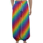 Pixel Rainbow Pattern Print Lantern Pants