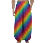 Pixel Rainbow Pattern Print Lantern Pants