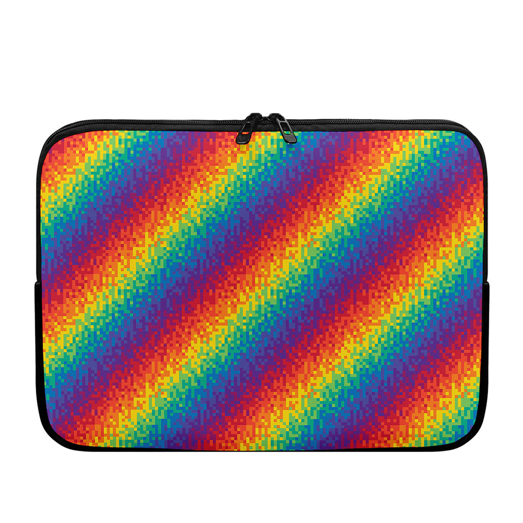 Pixel Rainbow Pattern Print Laptop Sleeve