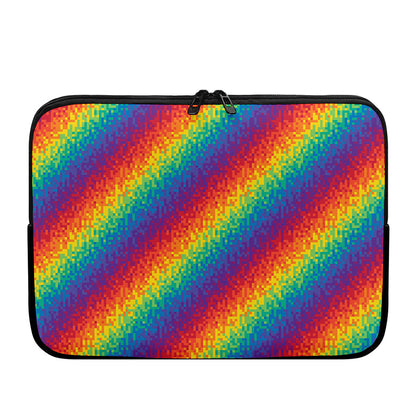 Pixel Rainbow Pattern Print Laptop Sleeve