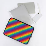 Pixel Rainbow Pattern Print Laptop Sleeve
