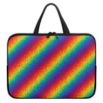 Pixel Rainbow Pattern Print Laptop Sleeve With Handle