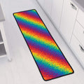 Pixel Rainbow Pattern Print Long Kitchen Mat