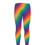 Pixel Rainbow Pattern Print Men's leggings