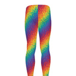Pixel Rainbow Pattern Print Men's leggings
