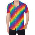 Pixel Rainbow Pattern Print Men's Shirt