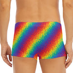 Pixel Rainbow Pattern Print Men's Short Boxer Briefs