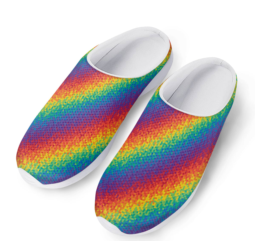Pixel Rainbow Pattern Print Mesh Casual Shoes