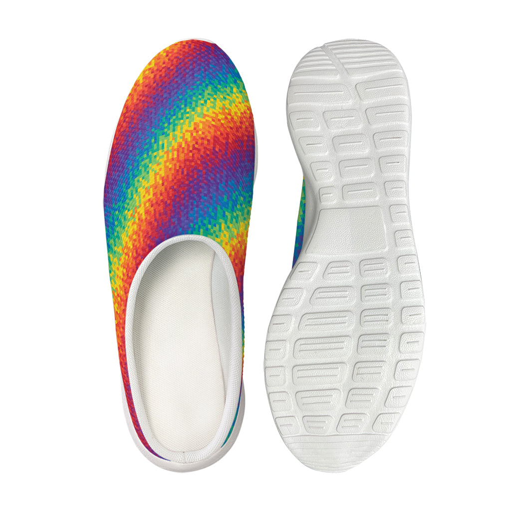Pixel Rainbow Pattern Print Mesh Casual Shoes
