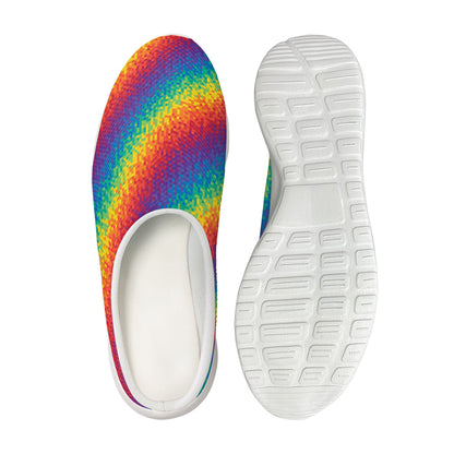 Pixel Rainbow Pattern Print Mesh Casual Shoes