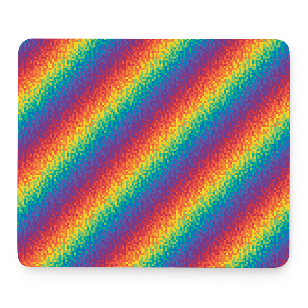 Pixel Rainbow Pattern Print Mouse Pad