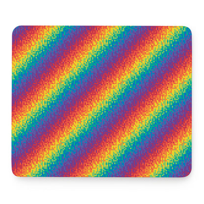 Pixel Rainbow Pattern Print Mouse Pad
