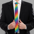 Pixel Rainbow Pattern Print Necktie