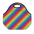 Pixel Rainbow Pattern Print Neoprene Lunch Bag