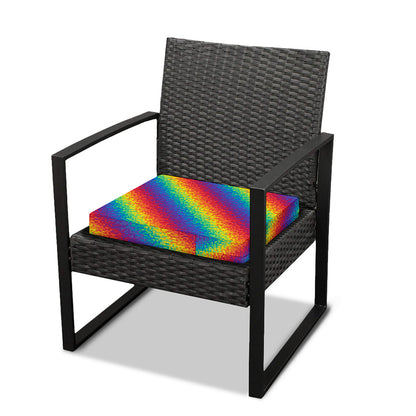 Pixel Rainbow Pattern Print Outdoor Seat Cushion Cover