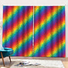 Pixel Rainbow Pattern Print Pencil Pleat Curtains