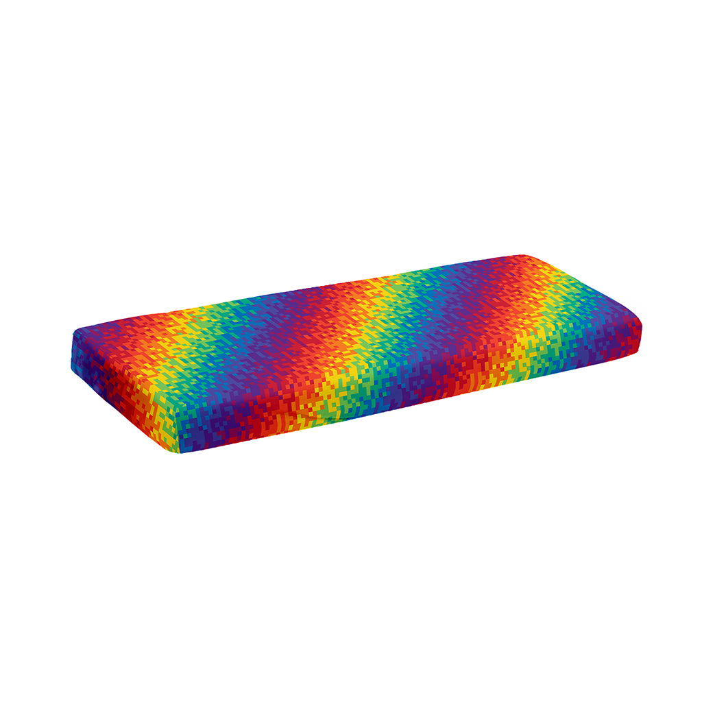 Pixel Rainbow Pattern Print Piano Keyboard Cover