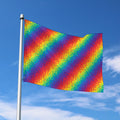 Pixel Rainbow Pattern Print Polyester Flag