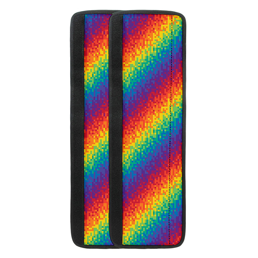Pixel Rainbow Pattern Print Refrigerator Handle Covers