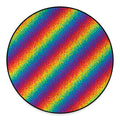 Pixel Rainbow Pattern Print Round Floor Mat