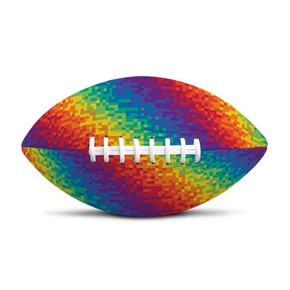 Pixel Rainbow Pattern Print Rugby Ball