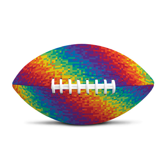 Pixel Rainbow Pattern Print Rugby Ball
