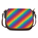 Pixel Rainbow Pattern Print Saddle Bag