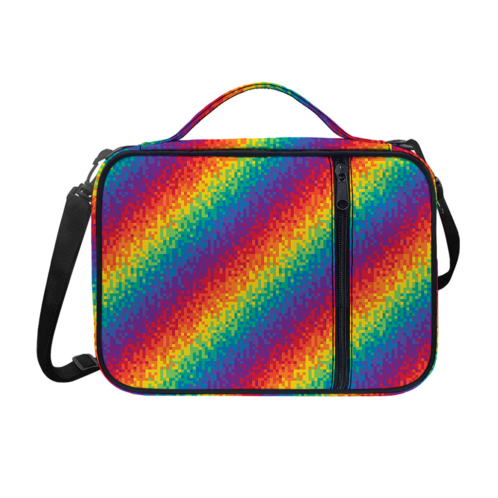 Pixel Rainbow Pattern Print Shoulder Strap Bible Bag