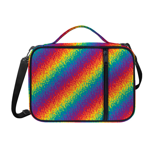 Pixel Rainbow Pattern Print Shoulder Strap Bible Bag