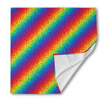 Pixel Rainbow Pattern Print Silk Bandana