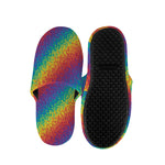 Pixel Rainbow Pattern Print Slippers
