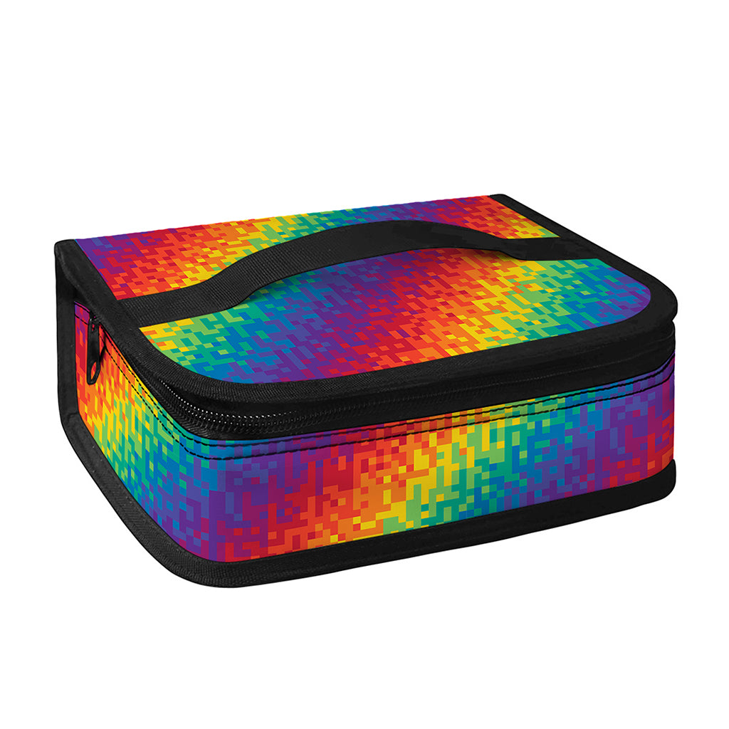 Pixel Rainbow Pattern Print Small Lunch Bag