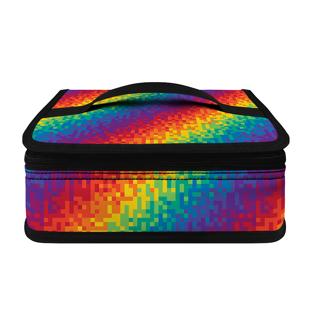 Pixel Rainbow Pattern Print Small Lunch Bag