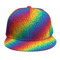 Pixel Rainbow Pattern Print Snapback Cap