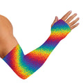 Pixel Rainbow Pattern Print Sun Protection Arm Sleeves