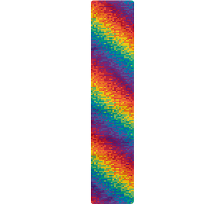 Pixel Rainbow Pattern Print Table Runner