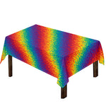 Pixel Rainbow Pattern Print Tablecloth