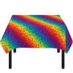 Pixel Rainbow Pattern Print Tablecloth