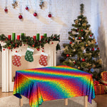 Pixel Rainbow Pattern Print Tablecloth