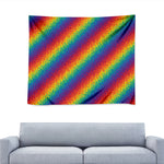 Pixel Rainbow Pattern Print Tapestry