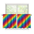 Pixel Rainbow Pattern Print Tier Curtains