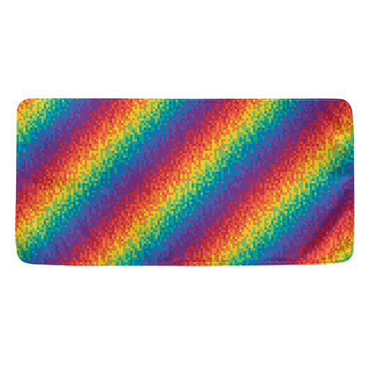 Pixel Rainbow Pattern Print Towel