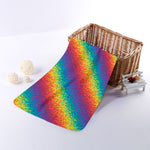 Pixel Rainbow Pattern Print Towel