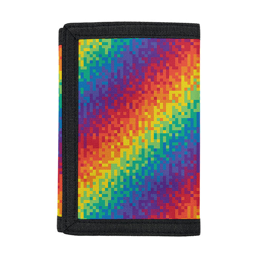 Pixel Rainbow Pattern Print Trifold Wallet