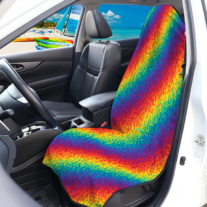 Pixel Rainbow Pattern Print Waterproof Car Seat Cover