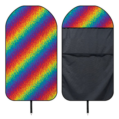 Pixel Rainbow Pattern Print Waterproof Car Seat Cover