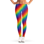 Pixel Rainbow Pattern Print Women's Leggings