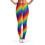 Pixel Rainbow Pattern Print Women's Leggings