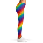 Pixel Rainbow Pattern Print Women's Leggings