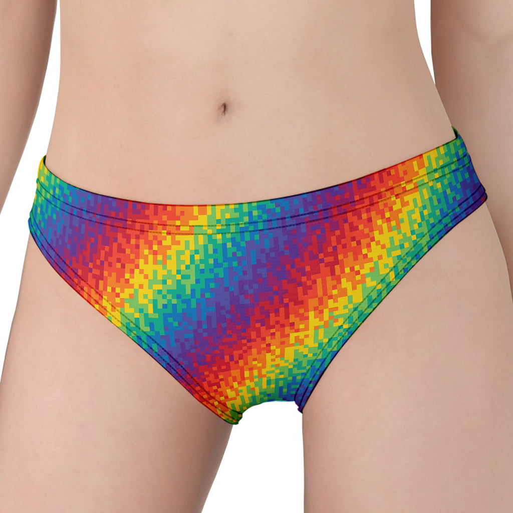 Pixel Rainbow Pattern Print Women's Panties